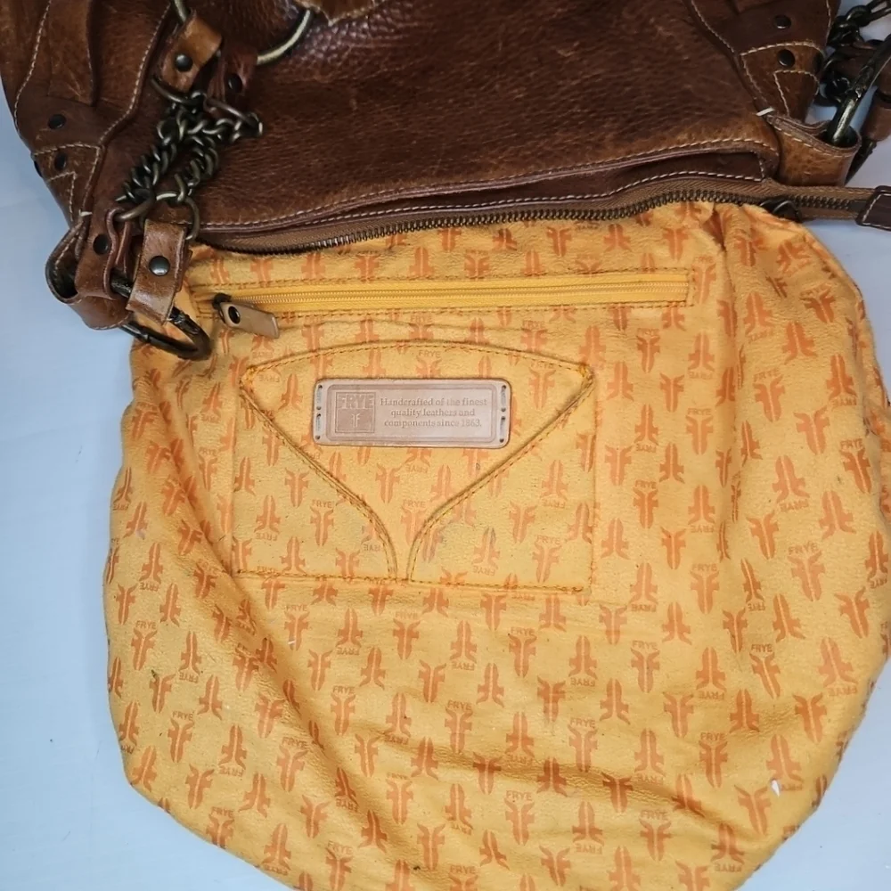 VTG FRYE Harness Hobo Saddle Purse – Brown Leather, Western Style, Italy